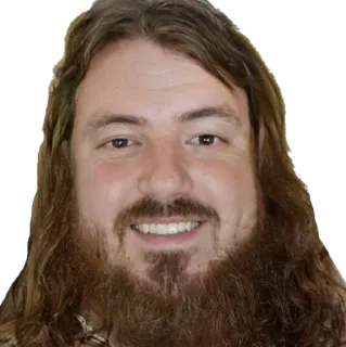 👨‍🦳 man, long hair, beard, smile, portrait, human telegram sticker