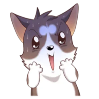 😱 anjing, khawatir, kejutan, terkejut, kartun whatsapp sticker