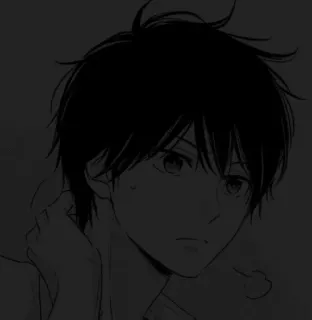 ⬛ 动漫, 男孩, 漫画, 肖像 telegram sticker