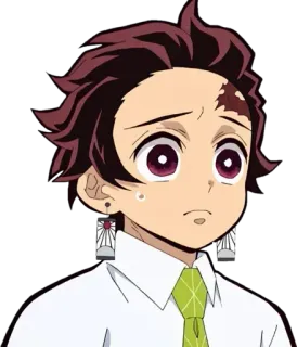 😢 Tanjiro Kamado Demon Slayer anime, demon slayer, tanjiro kamado, manga, cartoon, character telegram sticker