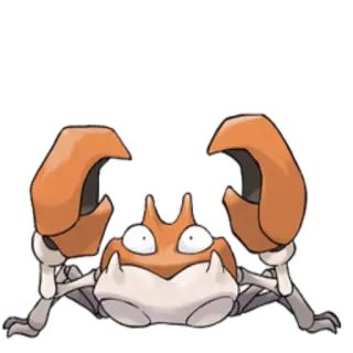 🔵 Krabby Pokemon crabe, dessin animé, monstre, jeu vidéo, krabby, pokemon, animal telegram sticker
