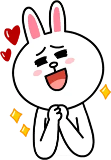 😍 Brown imut, kelinci, hati, berkilau, kartun, Line Friends telegram sticker