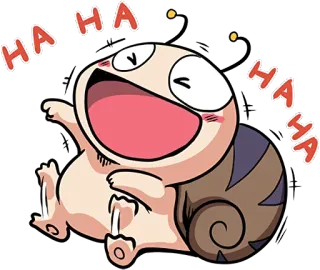 😂 HAHA Dibujo animado, Riendo, Feliz, Caracol, Divertido whatsapp sticker