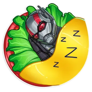 😴 Ant-Man ZZZ Ant-Man, Marvel, Superhéroe, Durmiendo, Dibujos animados, Zzz telegram sticker