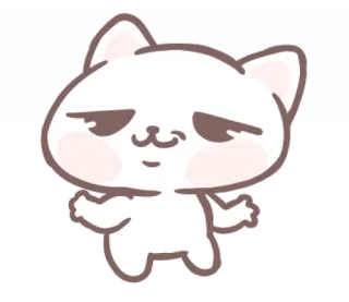 🎀 mèo, dễ thương, động vật, nhãn dán, hoạt hình, mèo trắng telegram sticker