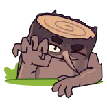 😉 Baum, Wald, Natur, Figur, Cartoon, Baumstamm, Holz telegram sticker