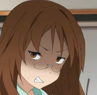 🌟 anime, cartoon, face, angry, expression, woman, character telegram sticker