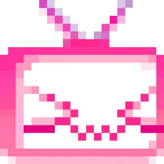 ☺️ pixel art, television, pink, retro, technology, cute telegram sticker