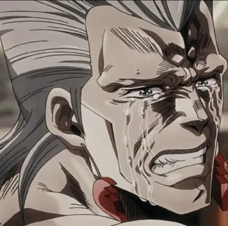 🌟 Jean Pierre Polnareff JoJo's Bizarre Adventure anime, llorando, triste, Polnareff, Jojo, lagrimoso telegram sticker