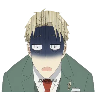 😨 Loid Forger Spy × Family DIGE44 Anime, Spy x Family, Loid Forger, Schockiert, Besorgt, Cartoon, Charakter, Mann telegram sticker