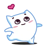 😍 gato, fofo, kawaii, coração, feliz, animado, adesivo telegram sticker