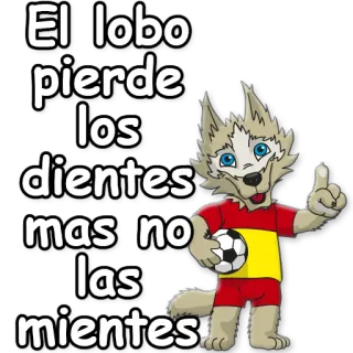 💪 El lobo pierde los dientes mas no las mientes Wolf, Fußball, Cartoon, Tier, Football telegram sticker