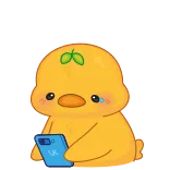 🤩 canard, oiseau, animal, dessin animé, mignon, joyeux, téléphone telegram sticker