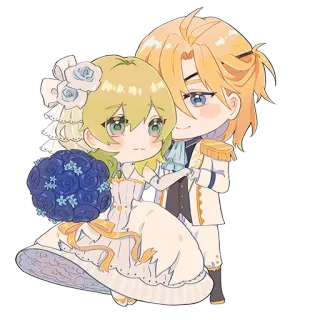 ❤️ casamento, noiva, noivo, desenho animado, romance, anime whatsapp sticker