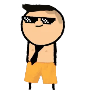😎 卡通, 太阳镜, 角色, 酷, 火柴人 whatsapp sticker