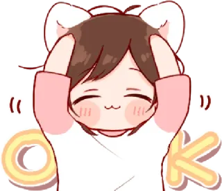 🎭 OK ok, imut, kawaii, persetujuan, setuju telegram sticker