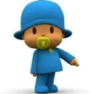 ☀️ Pocoyo мультфильм, ребенок, синий, персонаж, малыш telegram sticker