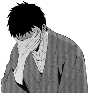 😓 Аниме, Манга, Грустный, Депрессия, Плачущий, Мужчина telegram sticker