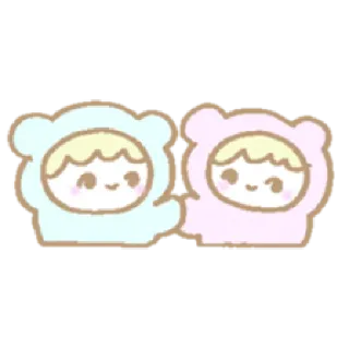 👫 น่ารัก, หมี, เด็ก, คาวาอิ, การ์ตูน telegram sticker