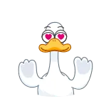 😍 duck, love, cute, heart, animal, cartoon telegram sticker