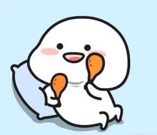 ✨ Desenho animado, Personagem, Fofo, Galinha, Almofada, Engraçado telegram sticker