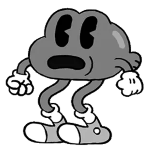 🖤 dessin animé, nuage, personnage, animation, rétro telegram sticker