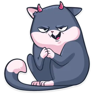 😈 猫, 恶魔, 邪恶, 卡通, 贴纸 telegram sticker