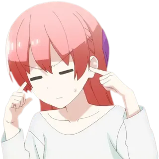 🙉 อนิเมะ, ผู้หญิง, ตัวละคร, ผมสีชมพู, หู, ภาพประกอบ telegram sticker
