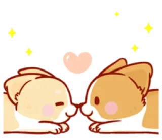 😘 柯基, 狗, 爱, 心, 可爱 telegram sticker