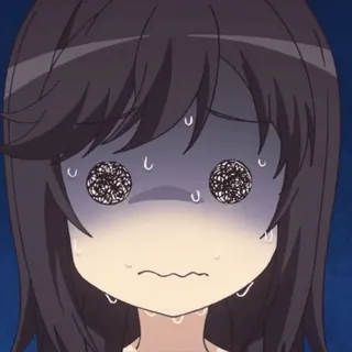 😵 Anime, Mädchen, traurig, ängstlich, besorgt, Cartoon, Ausdruck telegram sticker