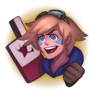 👆 Ezreal League of Legends gra wideo, postać, blondynka, ezreal, rękawiczki telegram sticker