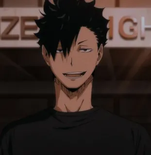 🌟 Kuroo Tetsurou Haikyuu!! Kuroo Tetsurou, Haikyuu!!, anime, manga, character, smiling telegram sticker