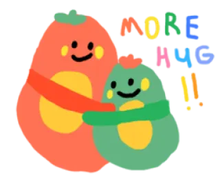 🤗 MORE HUGS!! Umarmung, süß, Cartoon, Zuneigung, herzerwärmend, Liebe whatsapp sticker