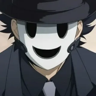 🚬 Sniper Mask High-Rise Invasion Anime, Máscara de francotirador, High-Rise Invasion, Personaje, Máscara, Sombrero telegram sticker