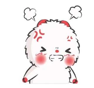 😡 en colère, mignon, rouge, blanc, dessin animé whatsapp sticker