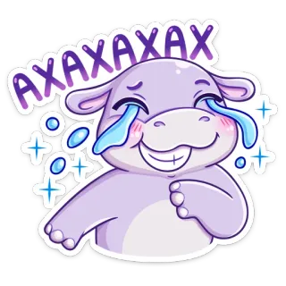 🤣 AXAXAXAX kuda nil, menangis, tertawa, kartun, hewan, stiker telegram sticker