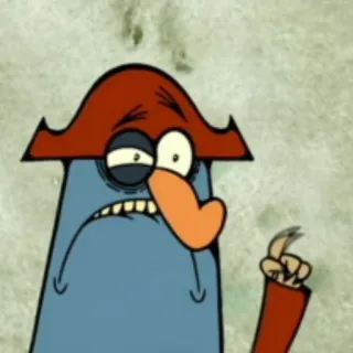 ☝️ Captain K'nuckles The Marvelous Misadventures of Flapjack kreskówka, kapitan, pirat, kostki, Niesamowite przypadki Flapjacka telegram sticker