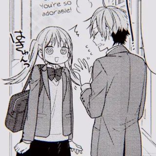 🖇 You're so adorable! 动漫, 漫画, 可爱, 情侣, 校服, 浪漫, 萌 whatsapp sticker
