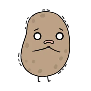 😰 kartoffel, essen, gemüse, traurig, cartoon, aufkleber telegram sticker