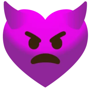 🌟 heart, devil, emoji, angry, purple telegram sticker