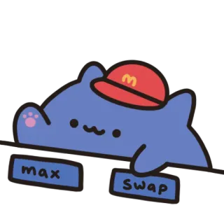 ⬆️ max swap gato, meme, lindo, mascota, pegatina telegram sticker