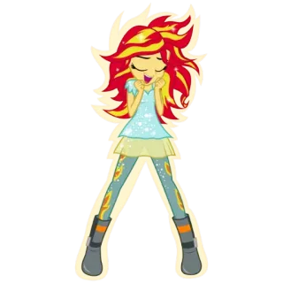 😄 Sunset Shimmer My Little Pony: Equestria Girls Sunset Shimmer, Equestria Girls, Cartoon, Mädchen, Freundschaft, Magie whatsapp sticker