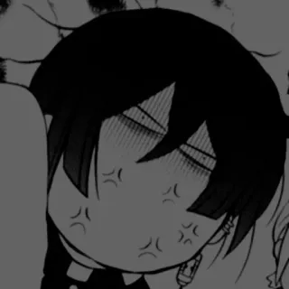 🗯 Аниме, Манга, Мультфильм, Злой, Выражение, Эмоция telegram sticker