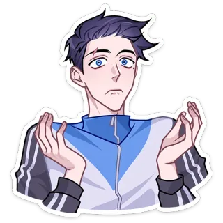 🤷‍♂ anime, character, doubtful, unsure, shrug, male telegram sticker