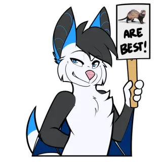 👏 ARE BEST! furetto, animale, carino, adesivo, cartone animato, segno, divertente telegram sticker