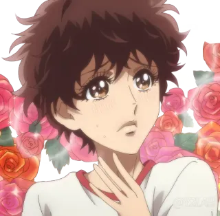 🌹 Anime, Personagem, Flores, Arte, Retrato, Ilustração telegram sticker