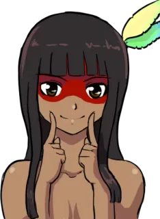 🙂 애니메이션, 소녀, 귀여운, 아메리카 원주민, 만화 telegram sticker