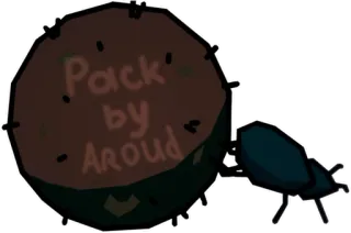 👀 Pack by Aroud bug, dung beetle, ball, rolling, animal, insect whatsapp sticker