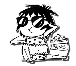 😎 PAPAS 漫画, チップス, スナック, ポテトチップス, サングラス, 食べる telegram sticker