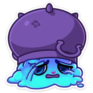 🤦‍♀️ sticker, triste, llorando, azul, dibujos animados, personaje, emociones telegram sticker